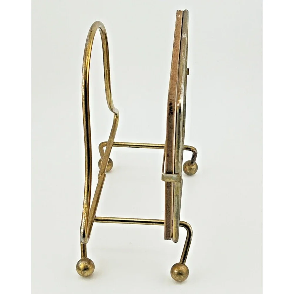 Vtg Victor Goldman Rooster Napkin Holder Wood Brass MCM Country Farmhouse Retro